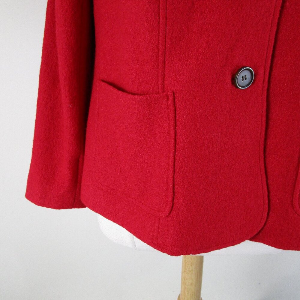 Talbots Plus Size Solid Red Blazer Boiled Wool Ja… - image 3